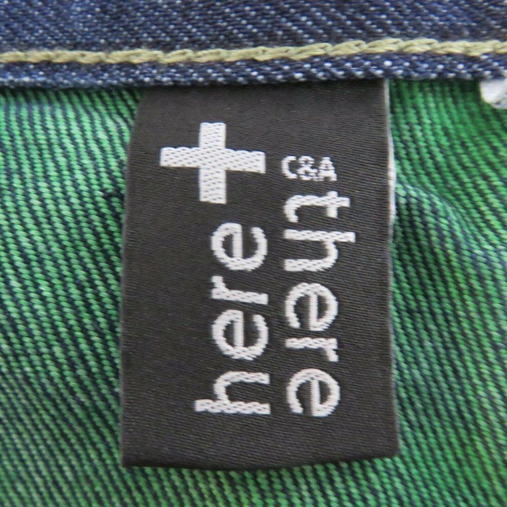 C & A Here There 16 Girls Denim Jean Bermuda Shorts Dark Blue Green Lining - Picture 6 of 9
